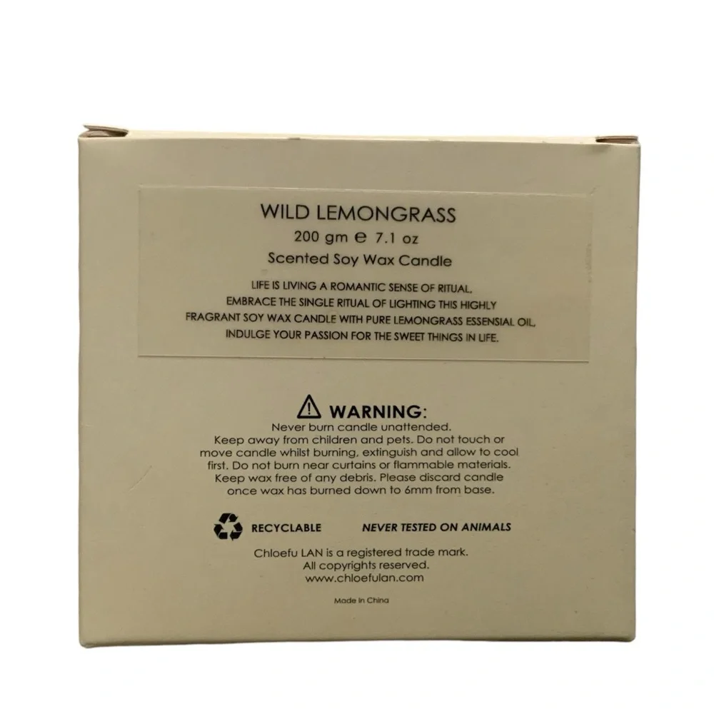 Chloefu L’an Scented Lemongrass Soy Candle, 7.1 oz